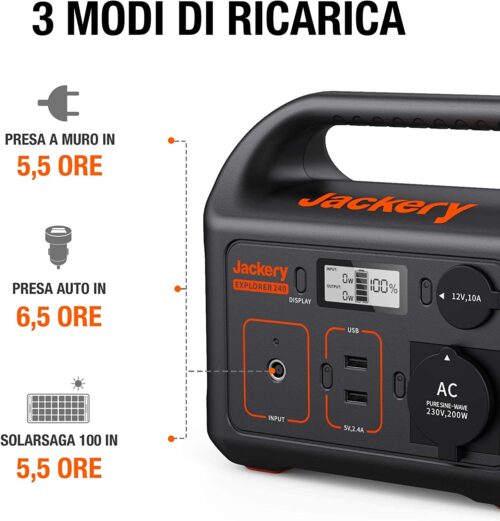 Jackery Explorer 240 centrale elettrica portatile - IoT Domus Italia